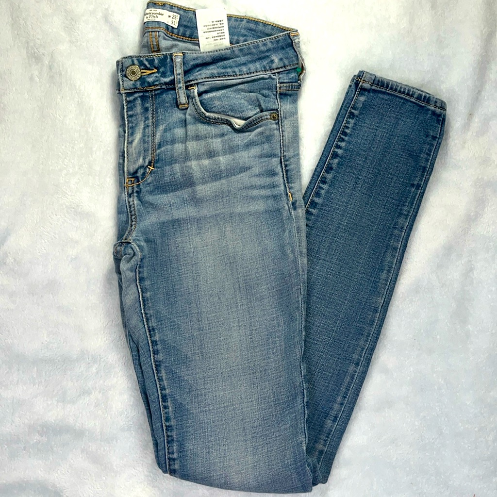 Abercrombie & Fitch Faded Denim Stretch Skinny Jeans Size 26w31l